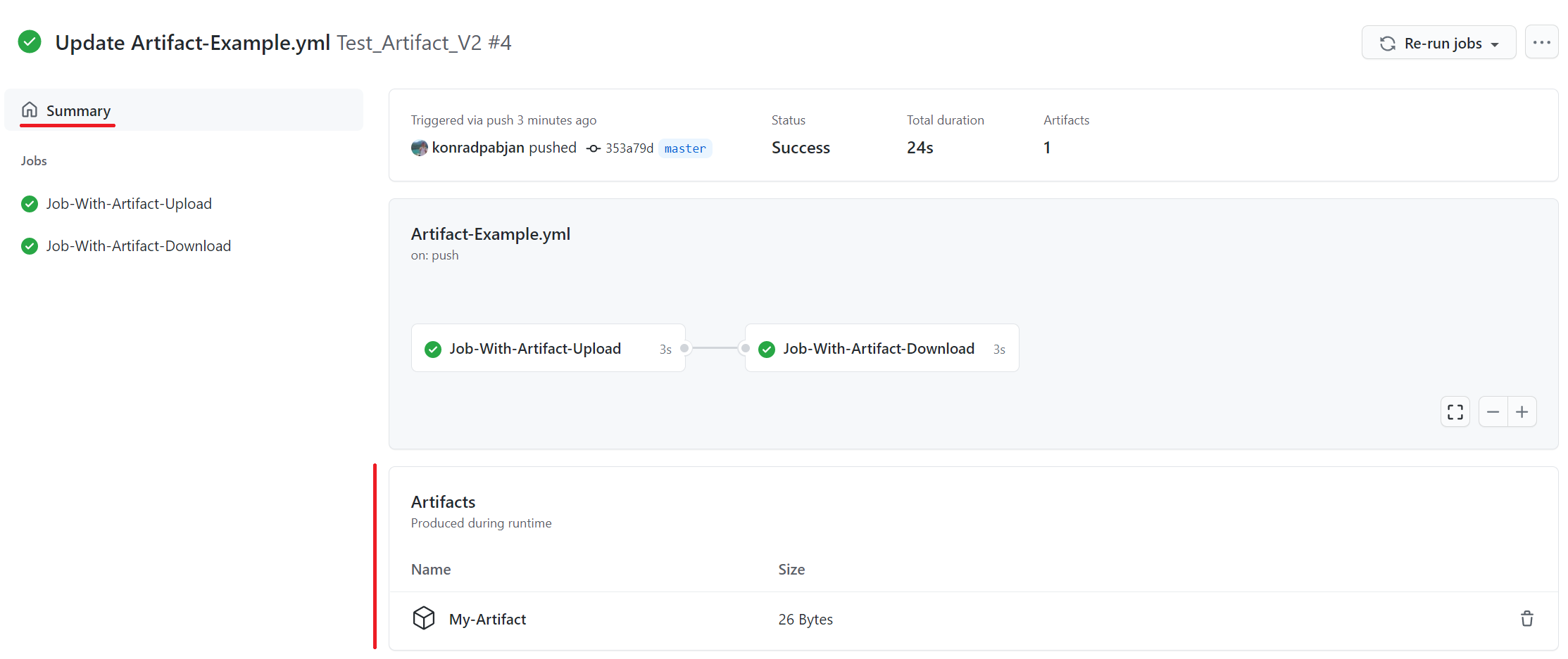 GitHub Actions screenshot