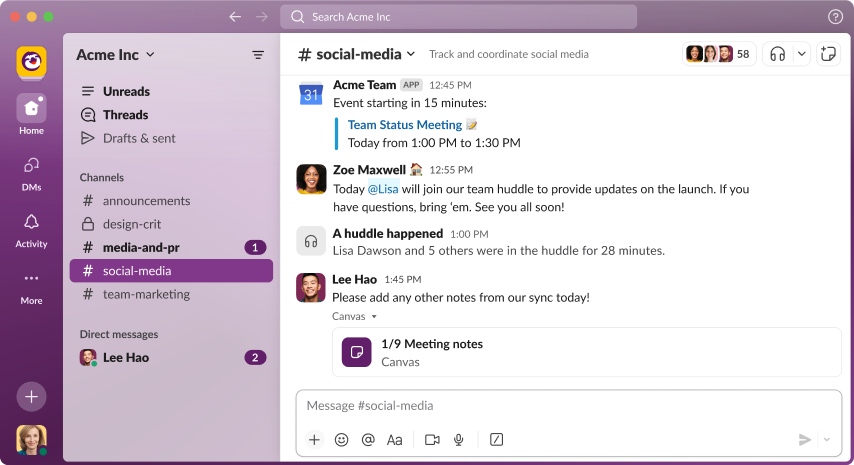 Slack screenshot