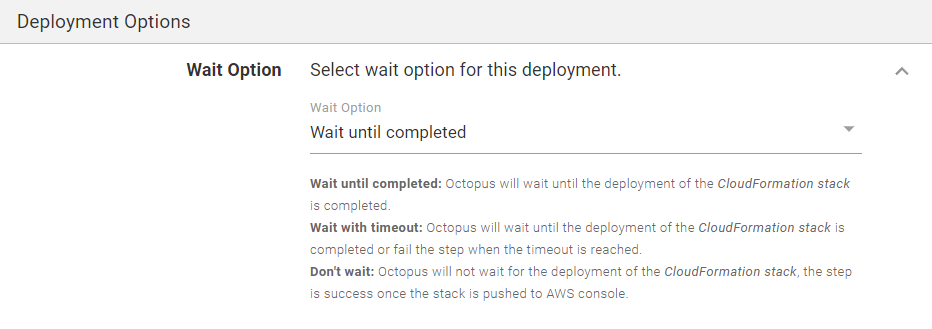 ECS Step Deployment Options section