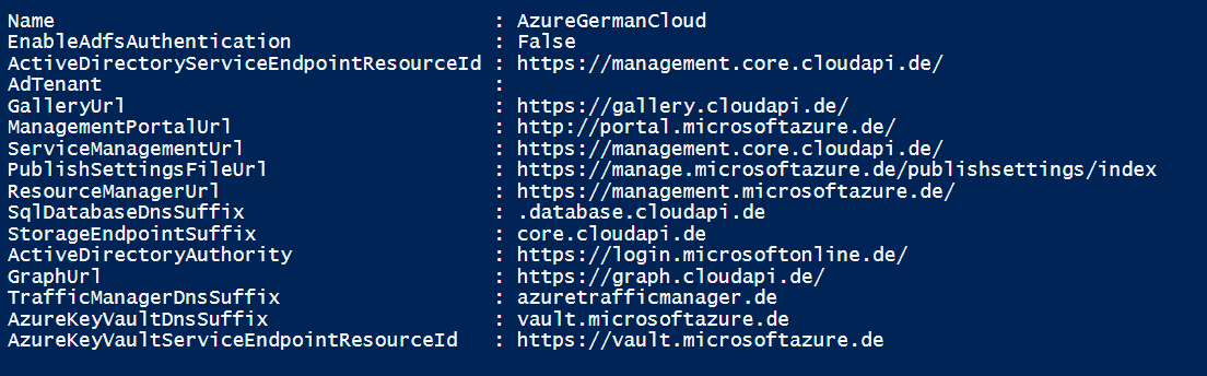 Azure Germany cloud details