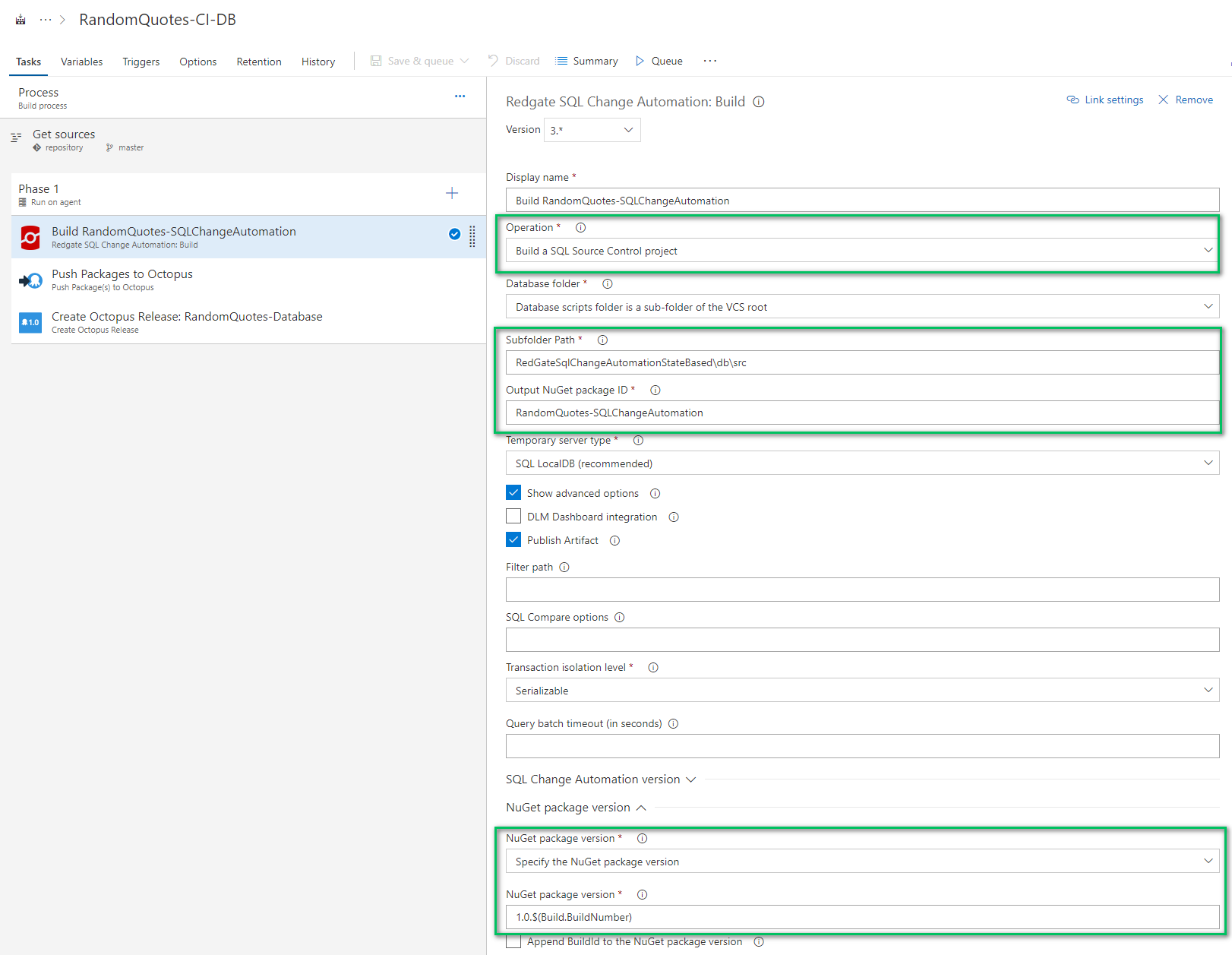 Build step in Azure DevOps