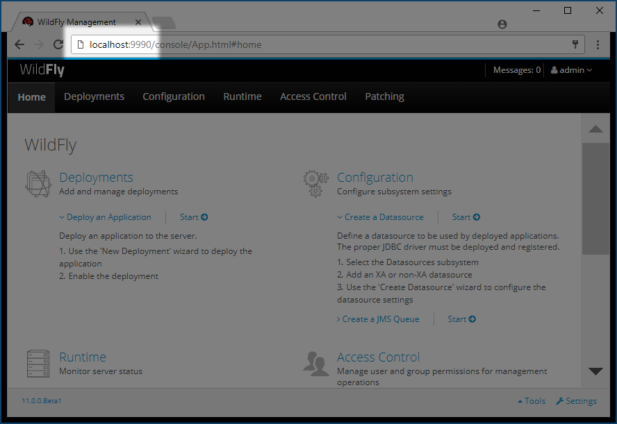Wildfly Admin Console