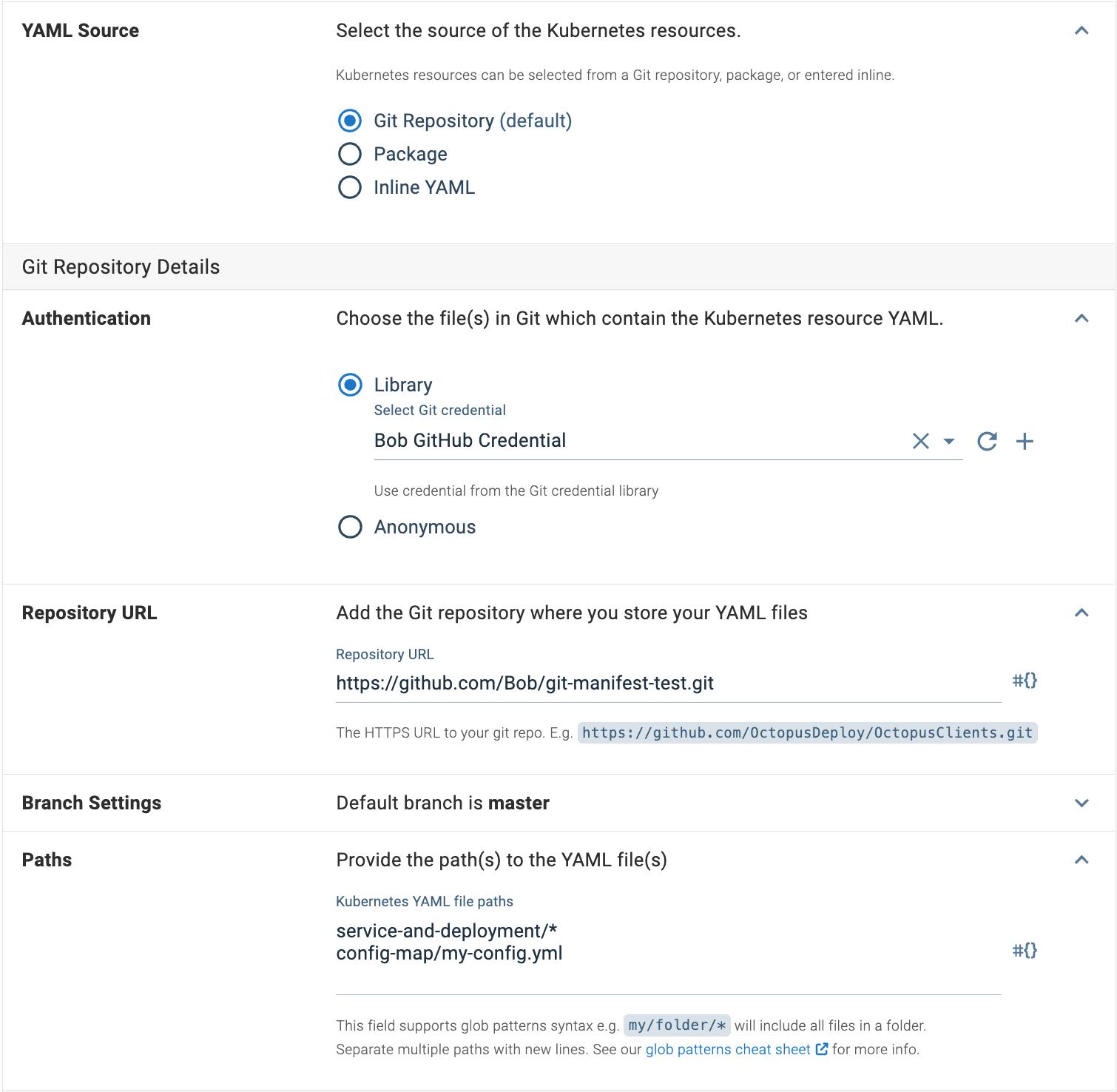 Deploy Kubernetes YAML with a Git Manifest