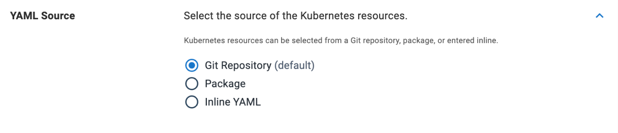 YAML source expander where users can select where to source YAML files from