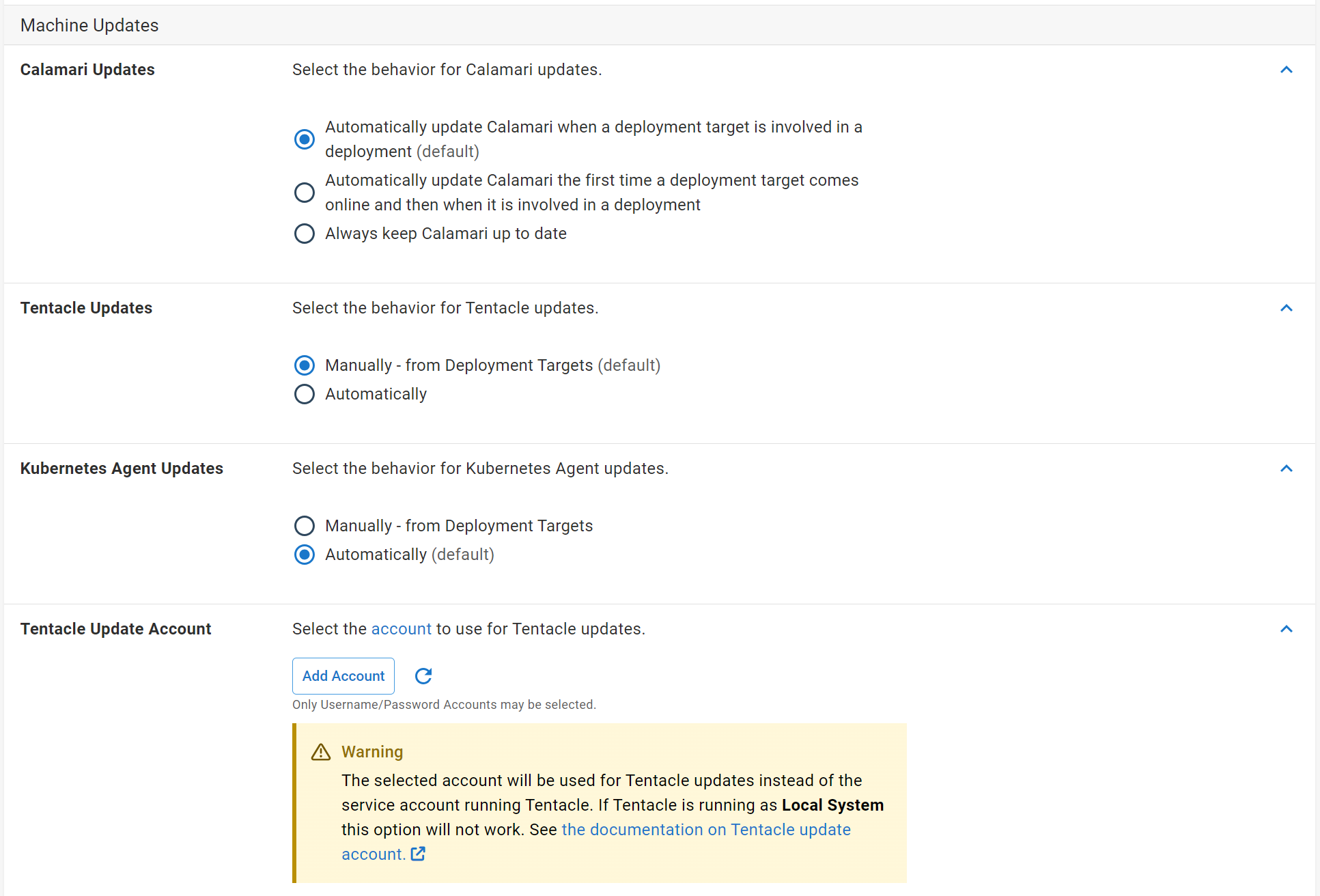 Machine Policies - Machine Updates