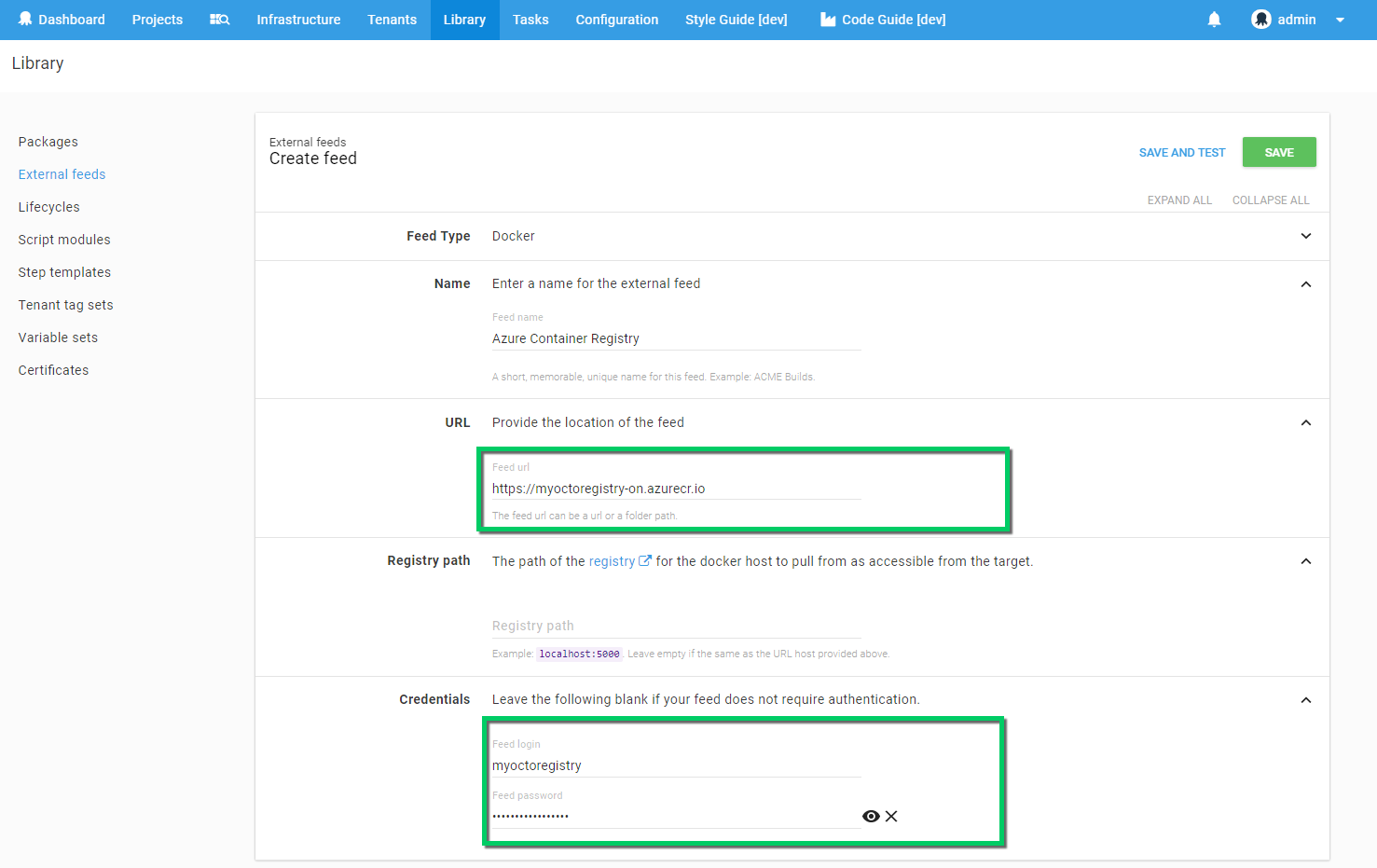 Azure Container Services Registry Feed