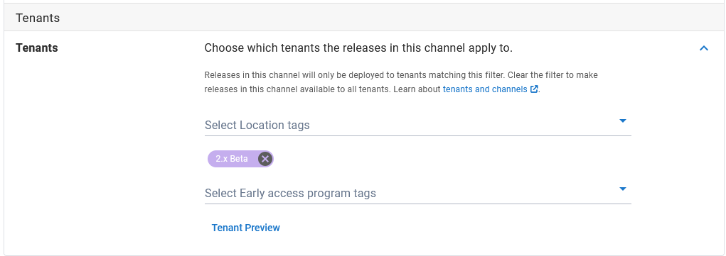 Channel tenants