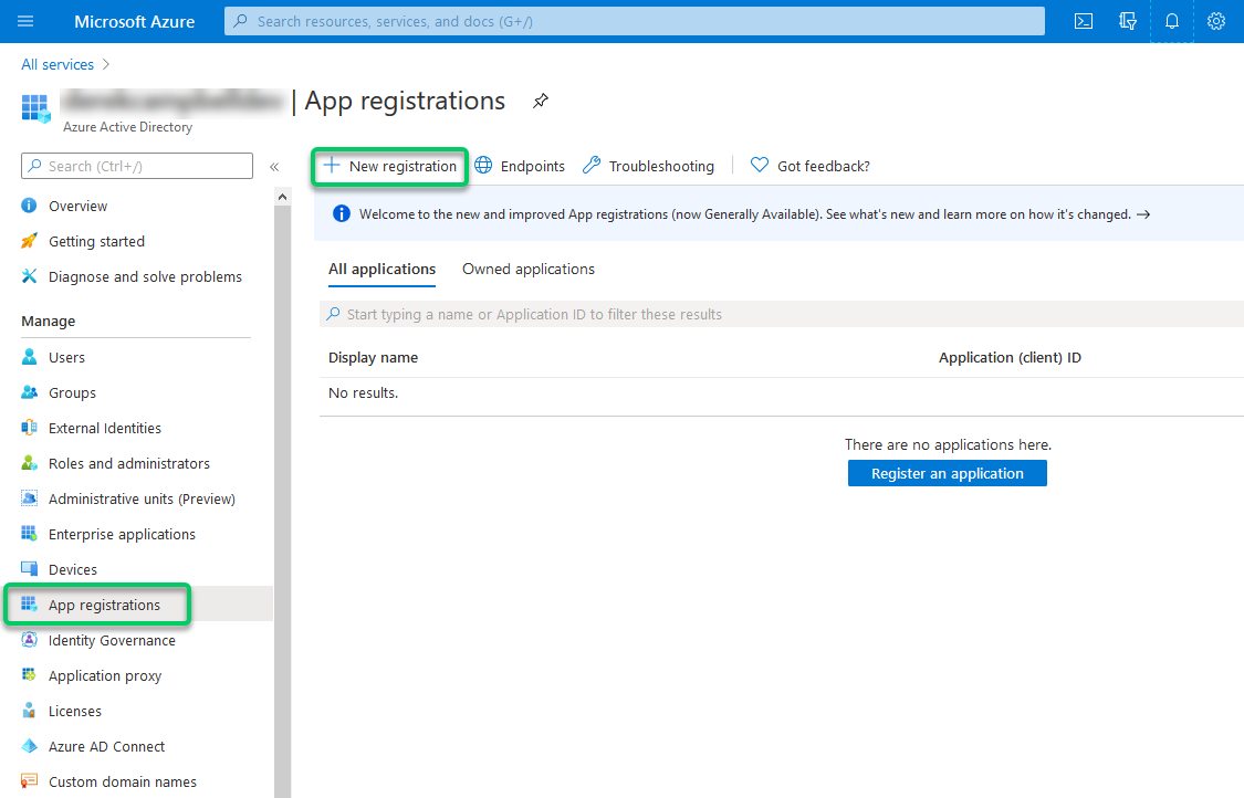 New App registration