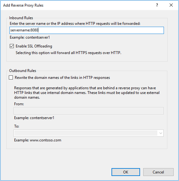 Configuring a Reverse Proxy Rule